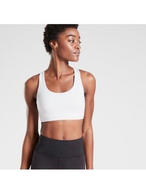Athleta Ultimate Bra A-C White Supersonic Size S Style# 531220 High Impact
